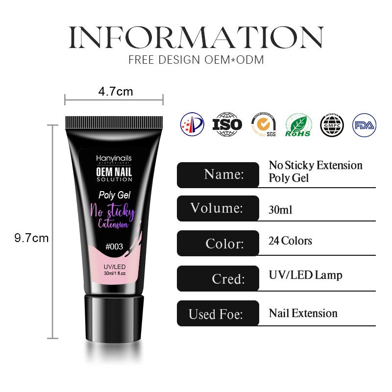 No Sticky Extension Poly Gel