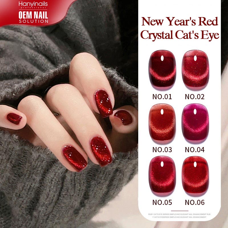 6 Color New Year Red Quartz Cat Eye