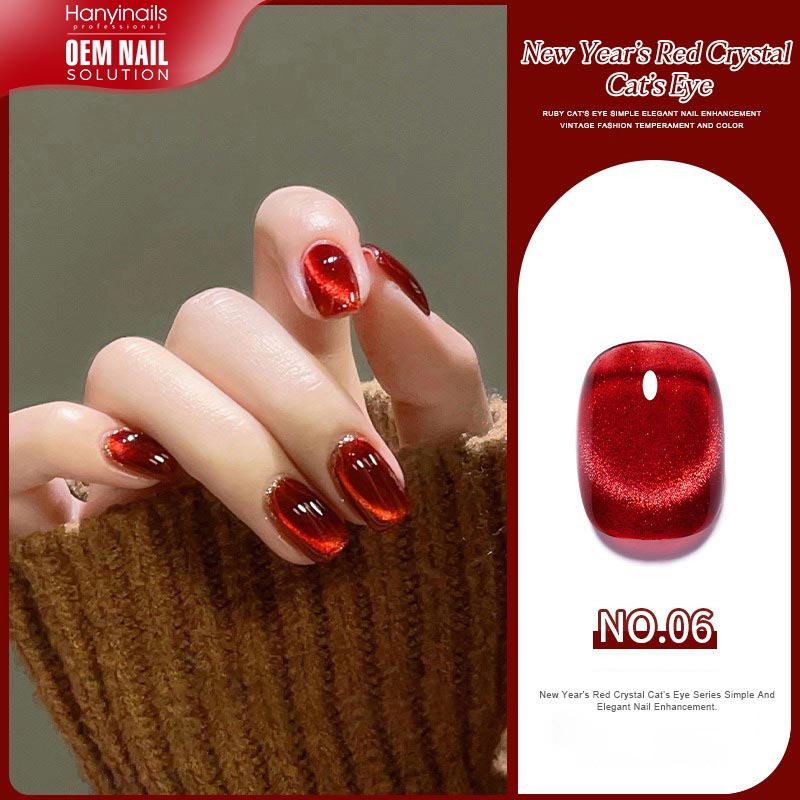 6 Color New Year Red Quartz Cat Eye