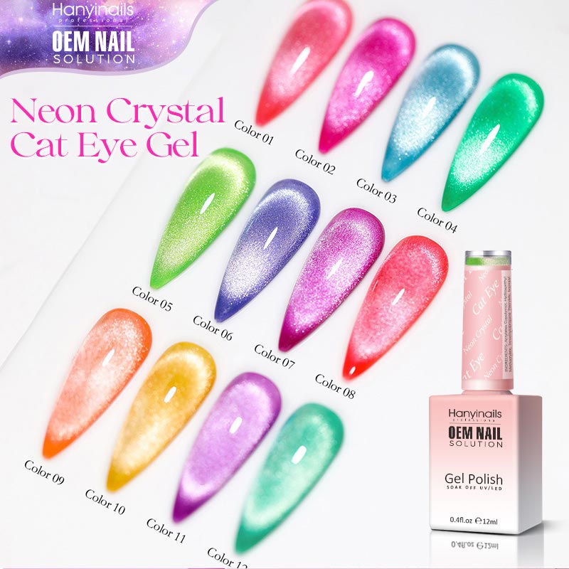 12 Colors Fluorescent Crystal Cat Eye Glue