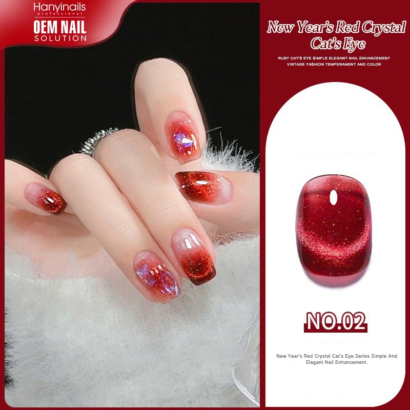 6 Color New Year Red Quartz Cat Eye