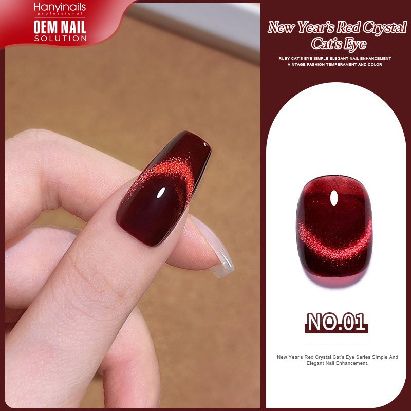 6 Color New Year Red Quartz Cat Eye